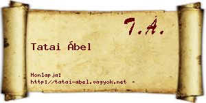 Tatai Ábel névjegykártya